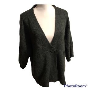 United States Sweaters short-sleeved cardigan hidden snap closure, cable-knit 2X